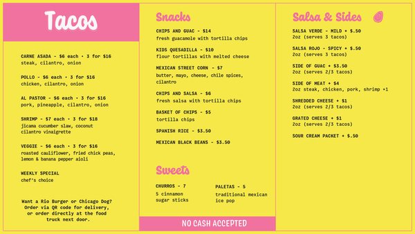 Menu photo 2 TacoRio Chicago, IL Menu photo 2 TacoRio Chicago, IL