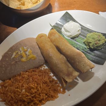 Mi Dia From Scratch - Santa Fe Chicken Flautas (without the red and green chile sauce) - Mexican Near Me - Grapevine, Texas