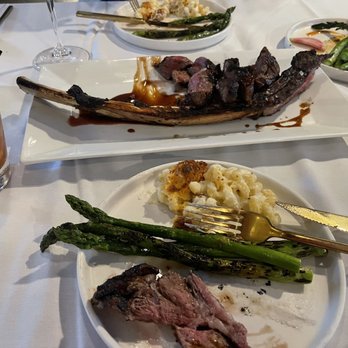 Ivory House - Tuesday Tomahawk special with grilled asparagus and Mac & cheese (drink: old fashioned) - Cocktail Bars Near Me - Cincinnati, Ohio