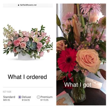 Fairfield Flowers - What I ordered Vs. What I got - Florists Near Me - Virginia Beach, Virginia Fairfield Flowers - What I ordered Vs. What I got - Florists Near Me - Virginia Beach, Virginia