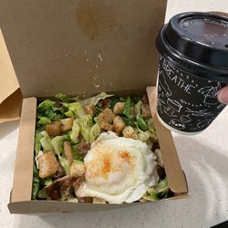 Number Eight Kiwi Café - Cesar salad - small portion $19.50 if with chicken $24.50 w/ Vienna coffee