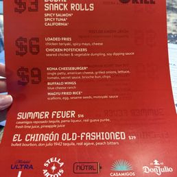 Match day menu Match day menu