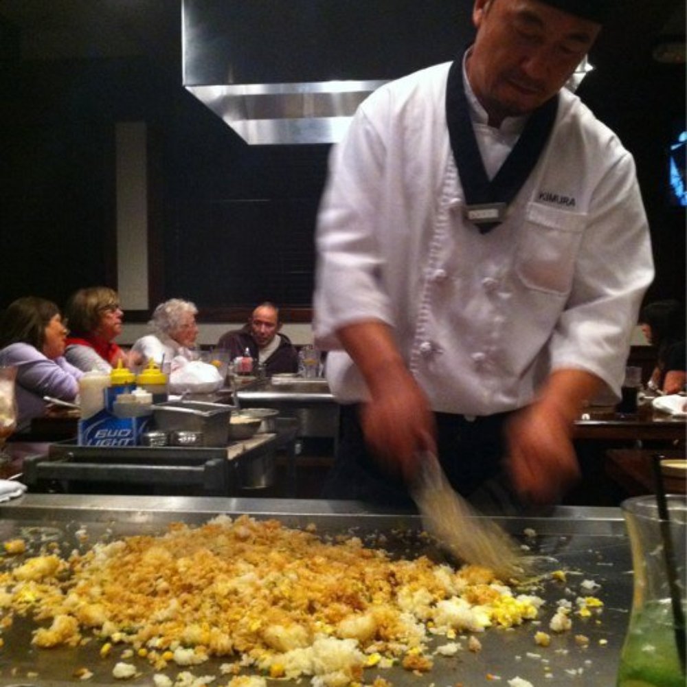 Kimura  Steakhouse - Jeff making our fried rice - Japanese Near Me - Boynton Beach, Florida