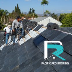 Pacific Pro Roofing - Tile Replacement - Flat Concrete Charcoal on high pitch roof