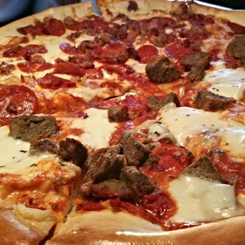 Dewey's Pizza - Harrison Greene - 1/2 pepperoni and bacon and 1/2 meatball - Pizza Near Me - Cincinnati, Ohio