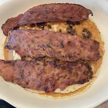 Raceway Diner - Chocolate Chip Pancakes and Side Turkey Bacon - Diners Near Me - Yonkers, New York Raceway Diner - Chocolate Chip Pancakes and Side Turkey Bacon - Diners Near Me - Yonkers, New York
