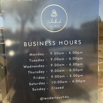 TenderTouch and more - Hours and instagram handle listed on door - Massage Therapy Near Me - Las Vegas, Nevada TenderTouch and more - Hours and instagram handle listed on door - Massage Therapy Near Me - Las Vegas, Nevada