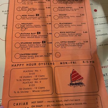 BeetleCat - Oyster menu - Seafood Near Me - Atlanta, Georgia BeetleCat - Oyster menu - Seafood Near Me - Atlanta, Georgia