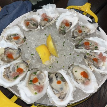 Olin Bar & Kitchen - East coast oysters with tabasco gel - New American Near Me - Detroit, Michigan Olin Bar & Kitchen - East coast oysters with tabasco gel - New American Near Me - Detroit, Michigan