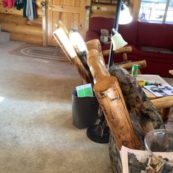 Rustic Log Furniture - Broken springs on the far chair - most recent problem