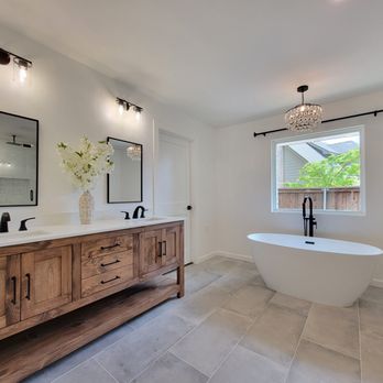 TruBlue of Allen - Richardson TX - Full Master Bathroom Remodeling. New Shower, bench. Freestanding tub. Flooring, Lighting, Closed. - General Contractors Near Me - Carrollton, Texas TruBlue of Allen - Richardson TX - Full Master Bathroom Remodeling. New Shower, bench. Freestanding tub. Flooring, Lighting, Closed. - General Contractors Near Me - Carrollton, Texas