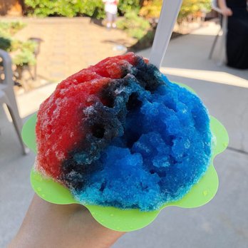 Island Ice - small shave ice - half POG/half blue raspberry, vanilla ice cream, no condensed milk - Food Trucks Near Me Island Ice - small shave ice - half POG/half blue raspberry, vanilla ice cream, no condensed milk - Food Trucks Near Me