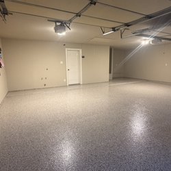 Cooks Custom Coatings Epoxy flooring - Rockwall TX Color- Coyote Polyespartic Ultra UV top coat