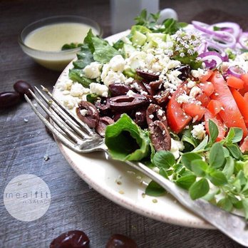 MealFit - a plate of salad with tomatoes, lettuce, and feta cheese - Caterers Near Me - Birmingham, Alabama