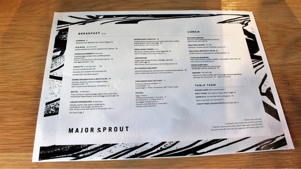 Menu photo 2 Major Sprout Auckland, AUK