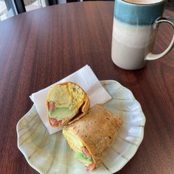 Luau Coffee - Mexican breakfast burrito & Aloha latte