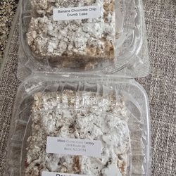 Mike’s Crumb Cake Factory - Raspberry crumb cake and chocolate chip banana crumb cake. DELICIOUS!!!!