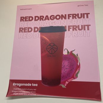 One Tea - Red dragonfruit - Bubble Tea Near Me - Temple City, California