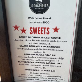 Von's 1000 Spirits - Save room for sweets - New American Near Me - Seattle, Washington Von's 1000 Spirits - Save room for sweets - New American Near Me - Seattle, Washington