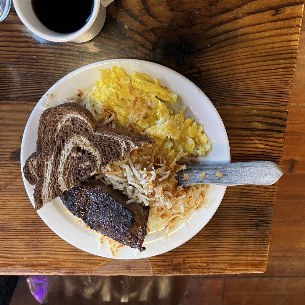 Old Saloon - Flank steak eggs, hash browns with toast and coffee. - Bars Near Me - Emigrant, Montana Old Saloon - Flank steak eggs, hash browns with toast and coffee. - Bars Near Me - Emigrant, Montana
