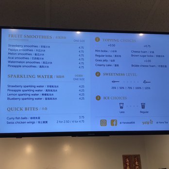 Hana Tea - Menu as of 3/2019 - Bubble Tea Near Me - Honolulu, Hawaii Hana Tea - Menu as of 3/2019 - Bubble Tea Near Me - Honolulu, Hawaii