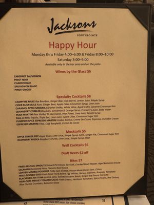 Menu photo 5 Jacksons Southpointe Canonsburg, PA