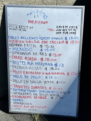 Menu photo 4 Antojitos La Mexicana Annapolis, MD