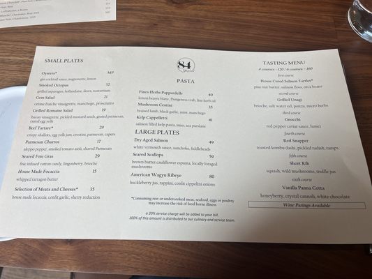 Menu photo 7 84 Yesler Seattle, WA