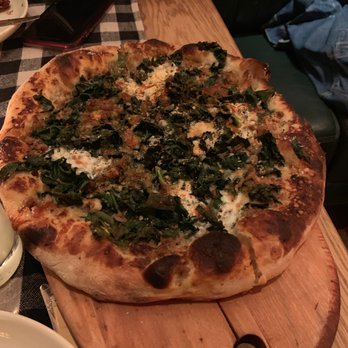 Upland - Sausage + Kale pizza ($21) - New American Near Me - New York, New York Upland - Sausage + Kale pizza ($21) - New American Near Me - New York, New York