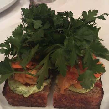 Folk - Mussel toast with green goddess. YUM - New American Near Me - Nashville, Tennessee