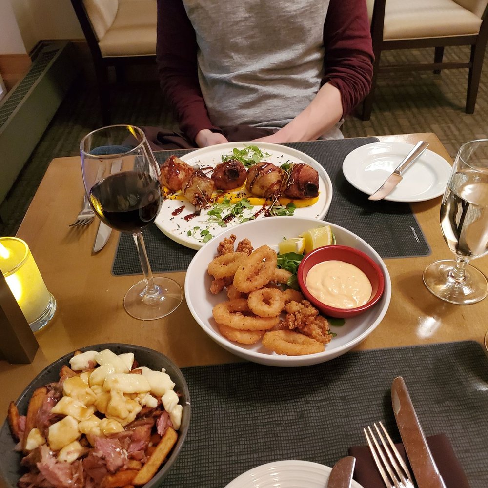 Gazette Restaurant - Duck poutine, fried calamari and chicken drumsticks - Tapas/Small Plates Near Me - Montreal, Quebec Gazette Restaurant - Duck poutine, fried calamari and chicken drumsticks - Tapas/Small Plates Near Me - Montreal, Quebec