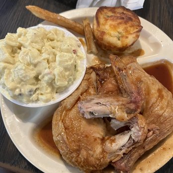 Hudson’s Hickory House - Potato Salad bomb Cornbread Muffin Basket no sugar - Barbeque Near Me - Douglasville, Georgia