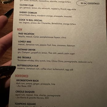 Split Eights - Menu - Cocktail Bars Near Me - New York, New York