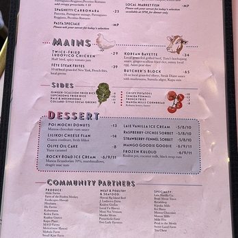 Fete - Menu - New American Near Me - Honolulu, Hawaii