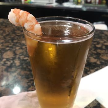 Tacos & Beers - Modelo with scrimp garnish - Tacos Near Me - Madera, California Tacos & Beers - Modelo with scrimp garnish - Tacos Near Me - Madera, California