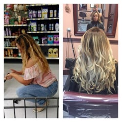 R & Co Salon - Ross the Boss Inc - The left was my horrendous hair dye, right is how Tara perfected it!