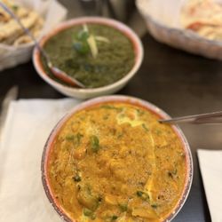 Cilantro Indian Cuisine - Veg Korma and lamb sagg