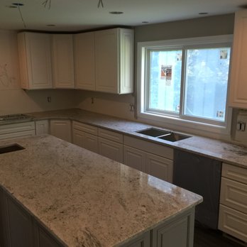 White Ice Granite Countertops With Full Backsplash Yelp