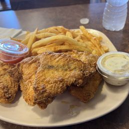 Red Snapper and fries. Red Snapper and fries.