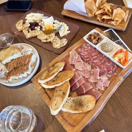 Cheeses, Bread, Charcuterie, Chips Cheeses, Bread, Charcuterie, Chips