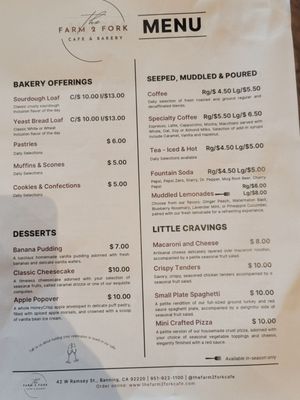 Menu photo 2 The Farm 2 Fork Banning, CA