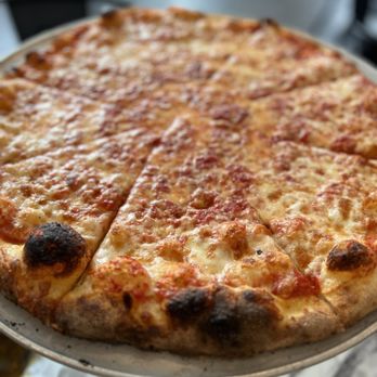 Fireside Brick Oven - a cheese pizza on a platter - Pizza Near Me - Gales Ferry, Connecticut Fireside Brick Oven - a cheese pizza on a platter - Pizza Near Me - Gales Ferry, Connecticut