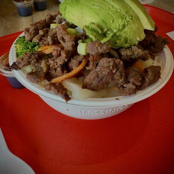 The Flame Broiler - The bulgogi steak bowl with veggies, rice, green onion and avocado. It was delicious and a great portion! - Asian Fusion Near Me - Tulsa, Oklahoma