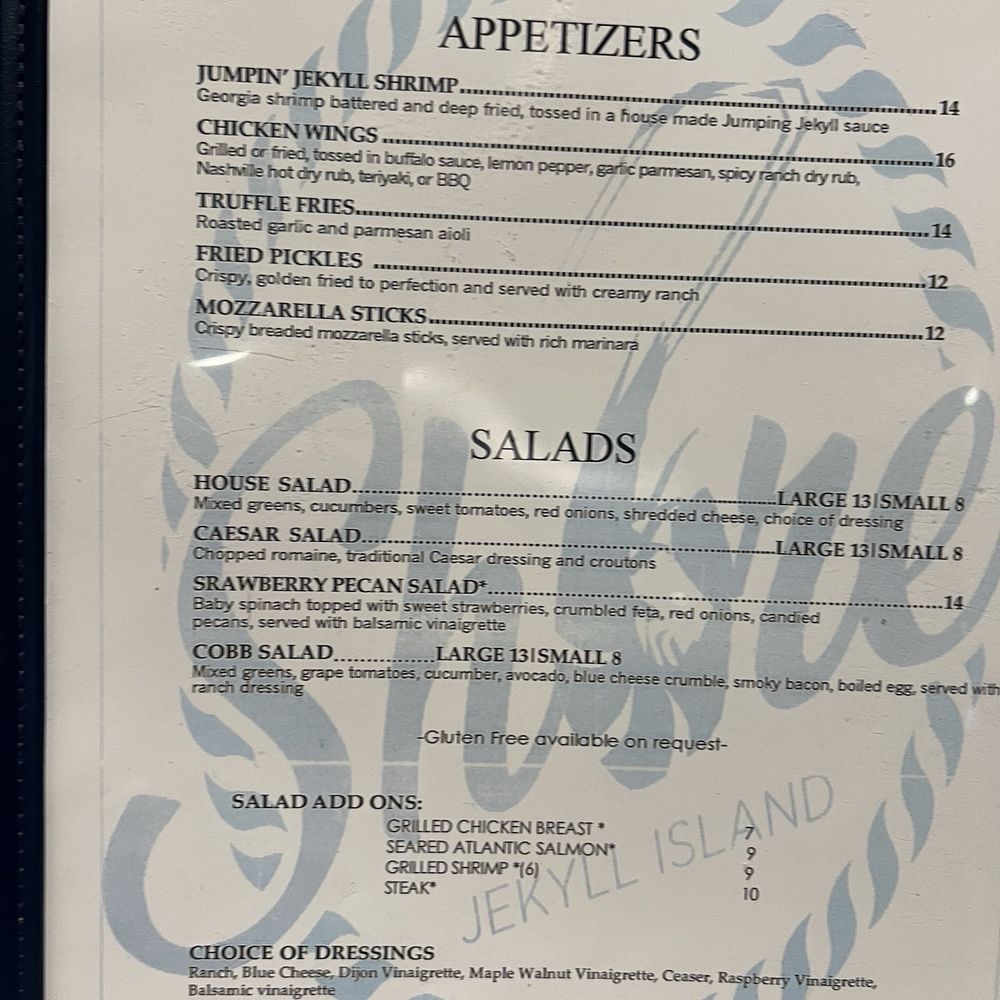 Shore - Menu - Seafood Near Me - Jekyll Island, Georgia Shore - Menu - Seafood Near Me - Jekyll Island, Georgia