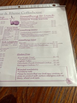 Menu photo 6 Sugar & Rhyme coffeehouse Elgin, IL Menu photo 6 Sugar & Rhyme coffeehouse Elgin, IL