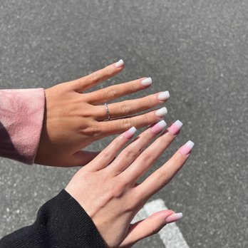 Pro Nails & Spa - Full set with powder by Cindy on the left. Full set with pink and white powder by Lani on the right. - Nail Salons Near Me - Costa Mesa, California Pro Nails & Spa - Full set with powder by Cindy on the left. Full set with pink and white powder by Lani on the right. - Nail Salons Near Me - Costa Mesa, California