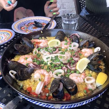 La Tienda Tapas Bar - Seafood paella (large) - Spanish Near Me - Williamsburg, Virginia La Tienda Tapas Bar - Seafood paella (large) - Spanish Near Me - Williamsburg, Virginia