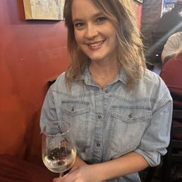 Enjoying a glass of wine Enjoying a glass of wine