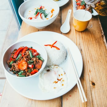 KIN - Pork Pad Krapao (Minced Pork Stir Fried with Thai Basil) - Asian Fusion Near Me - London, XGL KIN - Pork Pad Krapao (Minced Pork Stir Fried with Thai Basil) - Asian Fusion Near Me - London, XGL