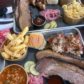 Crazy Gringo BBQ - Brisket, pulled pork, jalapeño cheddar sausage. Sides are beans, fries, Mac and cheese, and potato salad. - Barbeque Near Me - Upland, California Crazy Gringo BBQ - Brisket, pulled pork, jalapeño cheddar sausage. Sides are beans, fries, Mac and cheese, and potato salad. - Barbeque Near Me - Upland, California